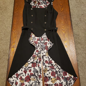 Black Steampunk/Gothic snap up vest dress